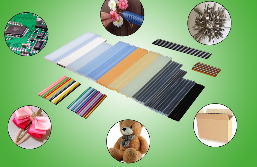 Hot melt glue sticks used for electronics, decorative flowers, crafts, toys and carton bonding